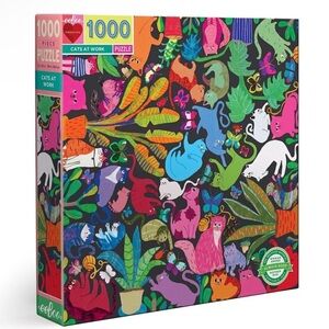 Eeboo Cats at Work 1000 piece puzzle NEW Sealed